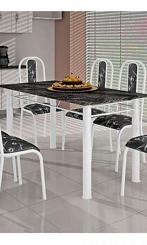 Mesa tubular com 6 cadeiras Mesa tubular com 6 cadeiras